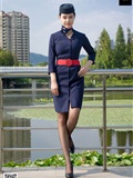 SIW Siwen Media 051 China Eastern Airlines uniform, cap, scarf, skirt, four pieces set - Siqi(7)